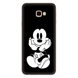 Эксклюзивный чехол для Samsung Galaxy J4+, J4 Plus, J415 (AlphaPrint - Мультяшные) (Микки на черном)