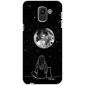 Чехол с рисунком кот на Samsung Galaxy J6 2018, J600F (Девушка с котом)