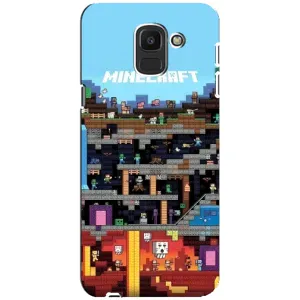 Чехол Майнкрафт на Samsung Galaxy J6 2018, J600F (AlphaPrint) Minecraft (фон Minecraft)