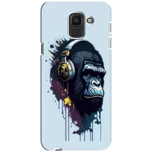 Чехол с Обезьянами Samsung Galaxy J6 2018, J600F - (AlphaPrint) (Горилла в наушниках)