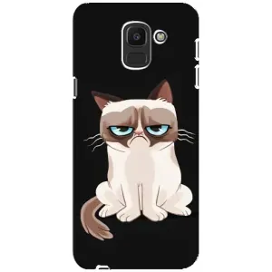 Чехол с принтом для Samsung Galaxy J6 2018, J600F (AlphaPrint) Модные коты (Грустный кот)