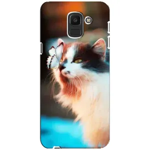 Чехол на Самсунг Дж6 2018 с Котами (VPrint) (Котик с бабочкой)