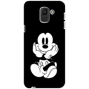 Эксклюзивный чехол для Samsung Galaxy J6 2018, J600F (AlphaPrint - Мультяшные) (Микки на черном)