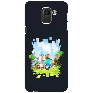 Чехол Майнкрафт на Samsung Galaxy J6 2018, J600F (AlphaPrint) Minecraft (персонажи Minecraft)