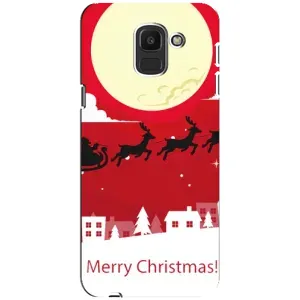 Різдвяні Чохли для Samsung Galaxy J6 2018, J600F (VPrint) (Санта з оленями)
