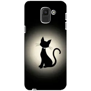 Чехол с принтом для Samsung Galaxy J6 2018, J600F (AlphaPrint) Модные коты (Силуэт котика)