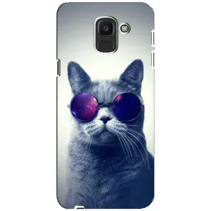 Чехол с принтом для Samsung Galaxy J6 2018, J600F (AlphaPrint) Модные коты (Стильный кот)