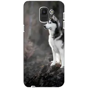 Чехол с Хаски для Samsung Galaxy J6 2018, J600F - (AlphaPrint) (Верный пес)