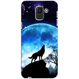 Защитные чехлы для Самсунг Дж6 2018 (AlphaPrint) (ХИТ продаж) ВОЛК (Волк на луну)