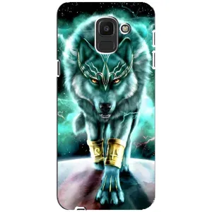 Защитные чехлы для Самсунг Дж6 2018 (AlphaPrint) (ХИТ продаж) ВОЛК (Яркий волк)