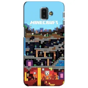 Чехол Майнкрафт на Samsung Galaxy J6 Plus, J6 Plus, J610 (AlphaPrint) Minecraft (фон Minecraft)