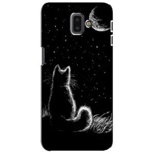 Чохол з принтом для Samsung Galaxy J6 Plus, J6 Plus, J610 (AlphaPrint) Модні коти (Котик і місяць)