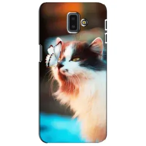 Чохол на Samsung J6 Плюс, J6 Плюс 2018 (J610) з Котиками (VPrint) (Котик з метеликом)