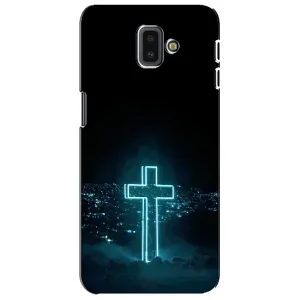 Чехол для Samsung Galaxy J6 Plus, J6 Plus, J610 (AlphaPrint) - (Христианские) (Крест и город)