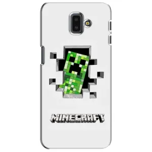Чехол Майнкрафт на Samsung Galaxy J6 Plus, J6 Plus, J610 (AlphaPrint) Minecraft (крипер Майнкрафт)