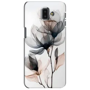 Чехол с цветочным принтом на Самсунг J6 Плюс, J6+ 2018 (J610) (Цветы на белом)