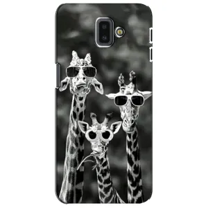 Силіконовий чохол з КАРТИНКАМИ літо для Samsung Galaxy J6 Plus, J6 Plus, J610 (AlphaPrint) (Жирафи в окулярах)