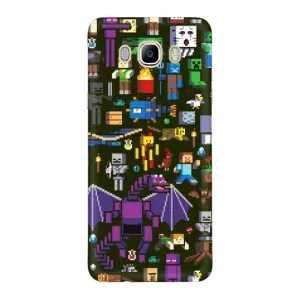Чехол Майнкрафт на Samsung Galaxy J7 2016 / J710 / J7108 (AlphaPrint) Minecraft (Коллаж Майнкрафт)
