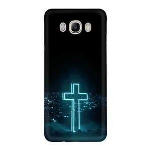 Чехол для Samsung Galaxy J7 2016 / J710 / J7108 (AlphaPrint) - (Христианские) (Крест и город)