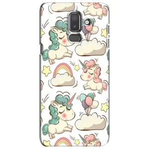 Чехол для Самсунг J8-2018, J810 - (Единорожки - Новинки) (AlphaPrint) (Единорожки)