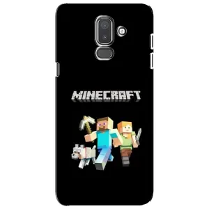Чехол Майнкрафт на Samsung Galaxy J8-2018, J810 (AlphaPrint) Minecraft (герои Minecraft)