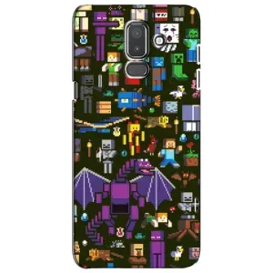 Чехол Майнкрафт на Samsung Galaxy J8-2018, J810 (AlphaPrint) Minecraft (Коллаж Майнкрафт)
