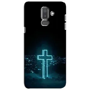 Чехол для Samsung Galaxy J8-2018, J810 (AlphaPrint) - (Христианские) (Крест и город)