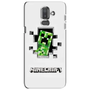 Чехол Майнкрафт на Samsung Galaxy J8-2018, J810 (AlphaPrint) Minecraft (крипер Майнкрафт)