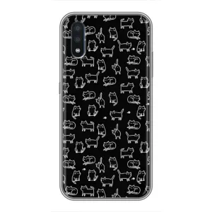 Чехол с принтом для Sansung Galaxy M01 (M015) (AlphaPrint) Модные коты (Меленькие котики)