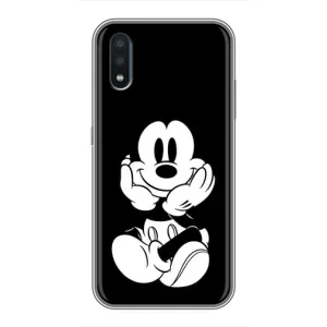 Эксклюзивный чехол для Sansung Galaxy M01 (M015) (AlphaPrint - Мультяшные) (Микки на черном)