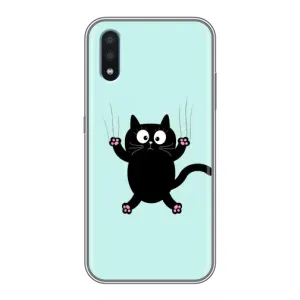 Чехол с принтом для Sansung Galaxy M01 (M015) (AlphaPrint) Модные коты (Падающий кот)