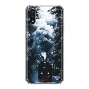 Новорічні, Святкові Чохли для Sansung Galaxy M01 (M015) - 2024 год (Зимовий потяг)