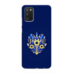 Чохли для Samsung Galaxy M02s Укр. Символіка (AlphaPrint) (Квітковий Герб)
