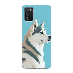 Чохол з Хаскі Samsung Galaxy M02s - (AlphaPrint) (Хаскі арт)