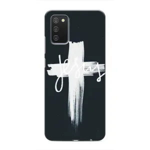 Чехол для Samsung Galaxy M02s (AlphaPrint) - (Христианские) (Иисус)