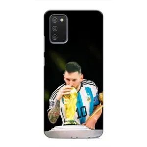 Чехлы для Samsung Galaxy M02s (Leo чемпион) (AlphaPrint) (Кубок Месси)