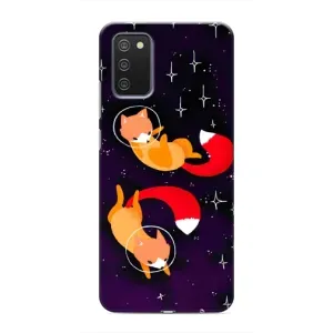 Чохли з картинкою Лисичка для Samsung Galaxy M02s (VPrint) (Лисички космонавти)