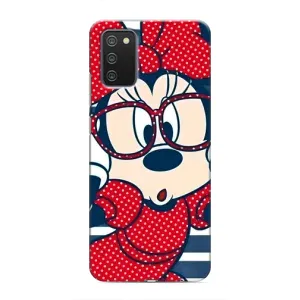Эксклюзивный чехол для Samsung Galaxy M02s (AlphaPrint - Мультяшные) (Маус в очках)
