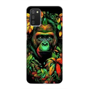 Чохол з Мавпами Samsung Galaxy M02s - (AlphaPrint) (Мавпа в квітах)