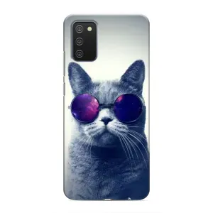 Чохол з принтом для Samsung Galaxy M02s (AlphaPrint) Модні коти (Стильний кіт)