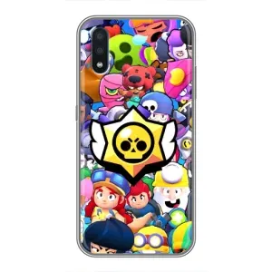Чехол для Samsung Galaxy M10 (M105) Бравл Старс (VPrint) (Лого Brawl Stars)