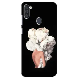 Чехлы (ART) Цветы на Samsung Galaxy M11 (VPrint) (Белые цветы)