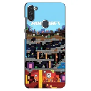 Чехол Майнкрафт на Samsung Galaxy M11 (AlphaPrint) Minecraft (фон Minecraft)