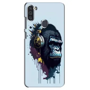 Чохол з Мавпами Samsung Galaxy M11 - (AlphaPrint) (Горила в навушниках)