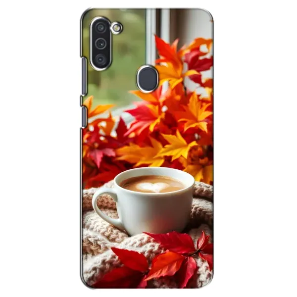 Чохол з принтом «Кава та листя» для Samsung Galaxy M11 Чохол з принтом «Кава та листя» для Samsung Galaxy M11