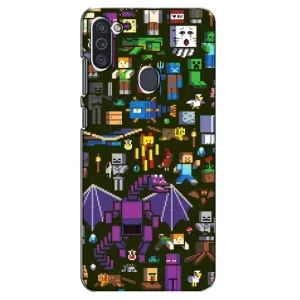 Чехол Майнкрафт на Samsung Galaxy M11 (AlphaPrint) Minecraft (Коллаж Майнкрафт)