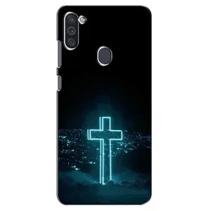 Чехол для Samsung Galaxy M11 (AlphaPrint) - (Христианские) (Крест и город)