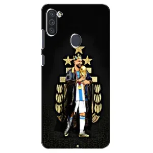 Чехлы для Samsung Galaxy M11 (Leo чемпион) (AlphaPrint) (Месси Король)