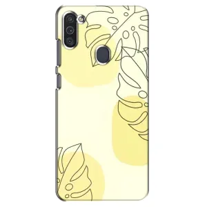 Силиконовый чехол с принтом в цветах на Samsung Galaxy M11 (Желтая монстера арт)