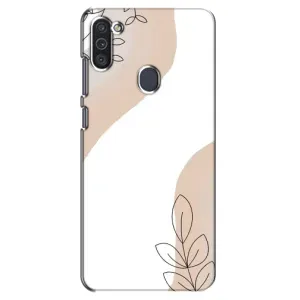 Силиконовый чехол с принтом в цветах на Samsung Galaxy M11 (Нюдовая веточка абстракция)